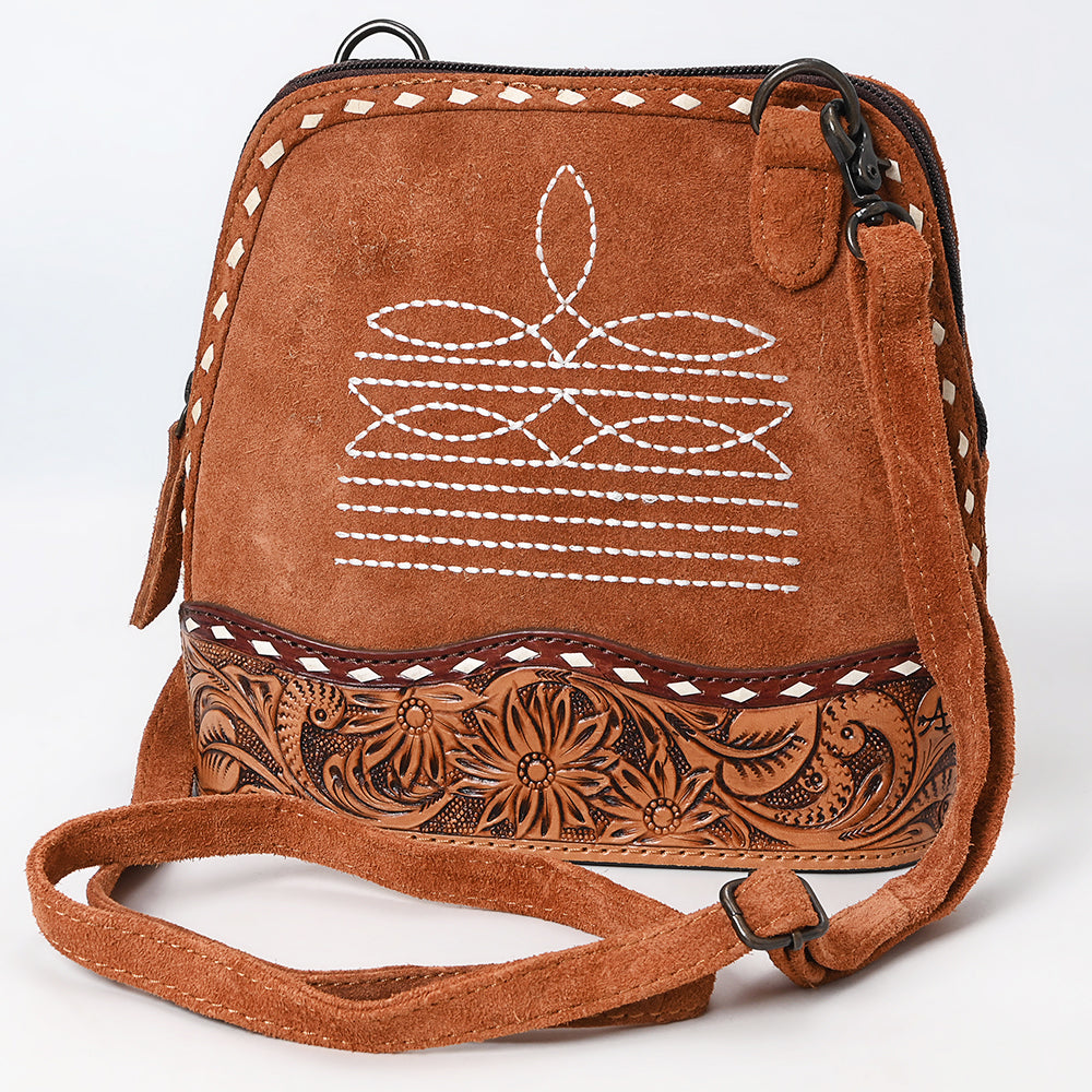 American Darling Hand-Tooled Genuine Leather Crossbody Bag