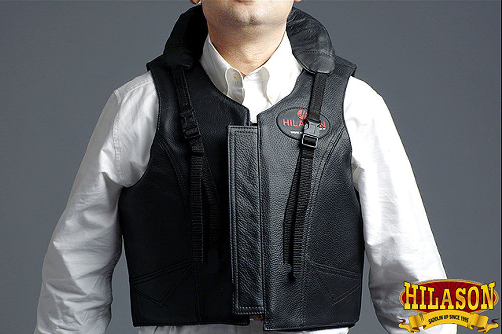 Horse Tall Collar Riding Vest Safety Protective Hilason Leather Rodeo