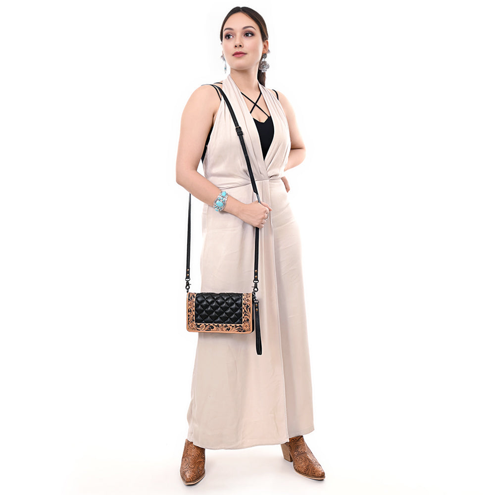 American Darling Hand-Tooled Leather Organizer Bag