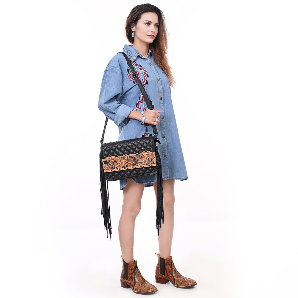 American Darling Crossbody Hand Tooled Genuine Western Leather