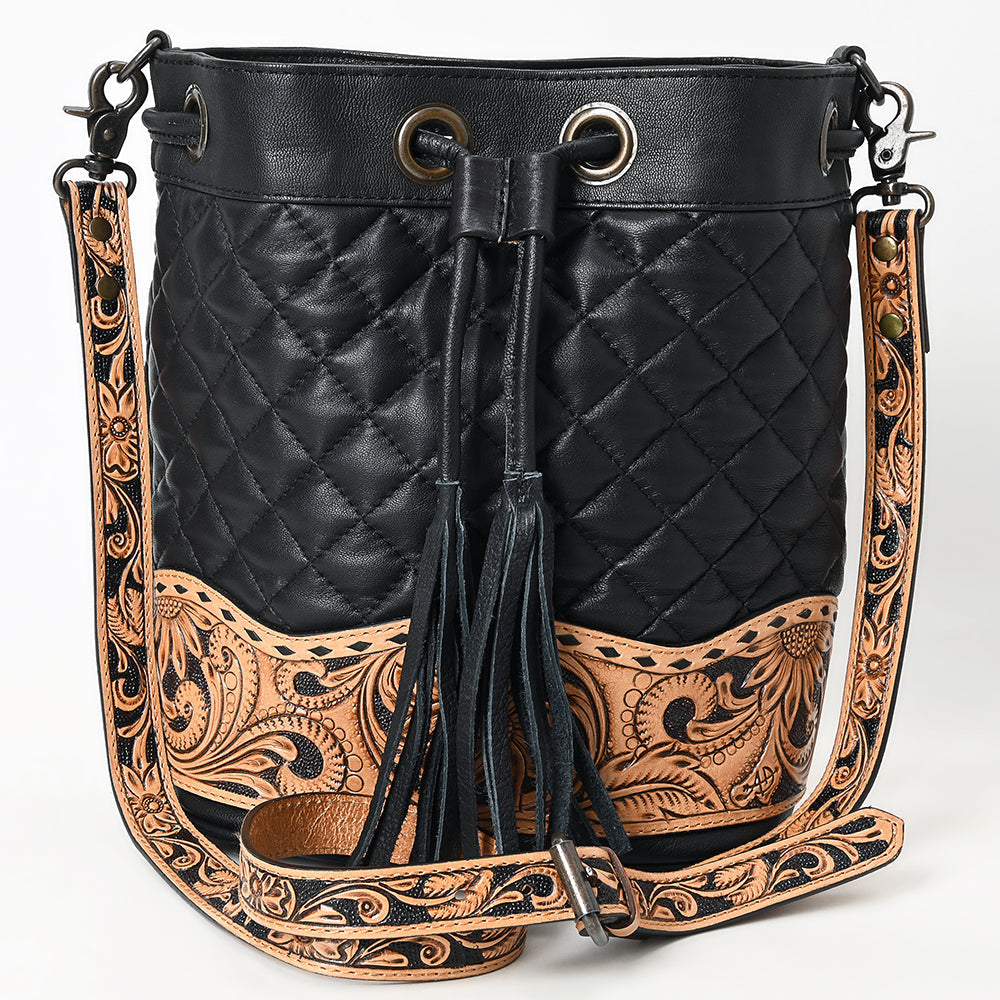 American Darling Hand-Tooled Leather Bucket Bag