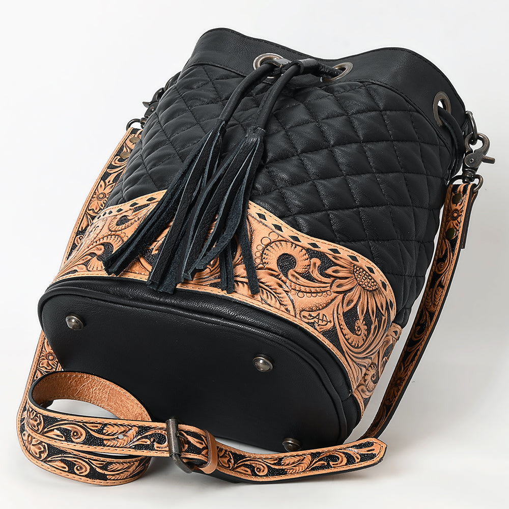 American Darling Hand-Tooled Leather Bucket Bag