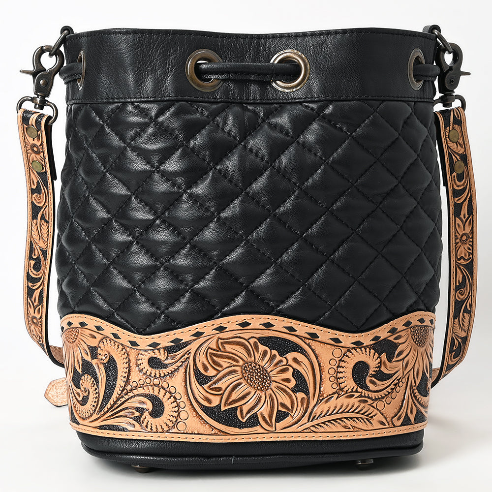American Darling Hand-Tooled Leather Bucket Bag