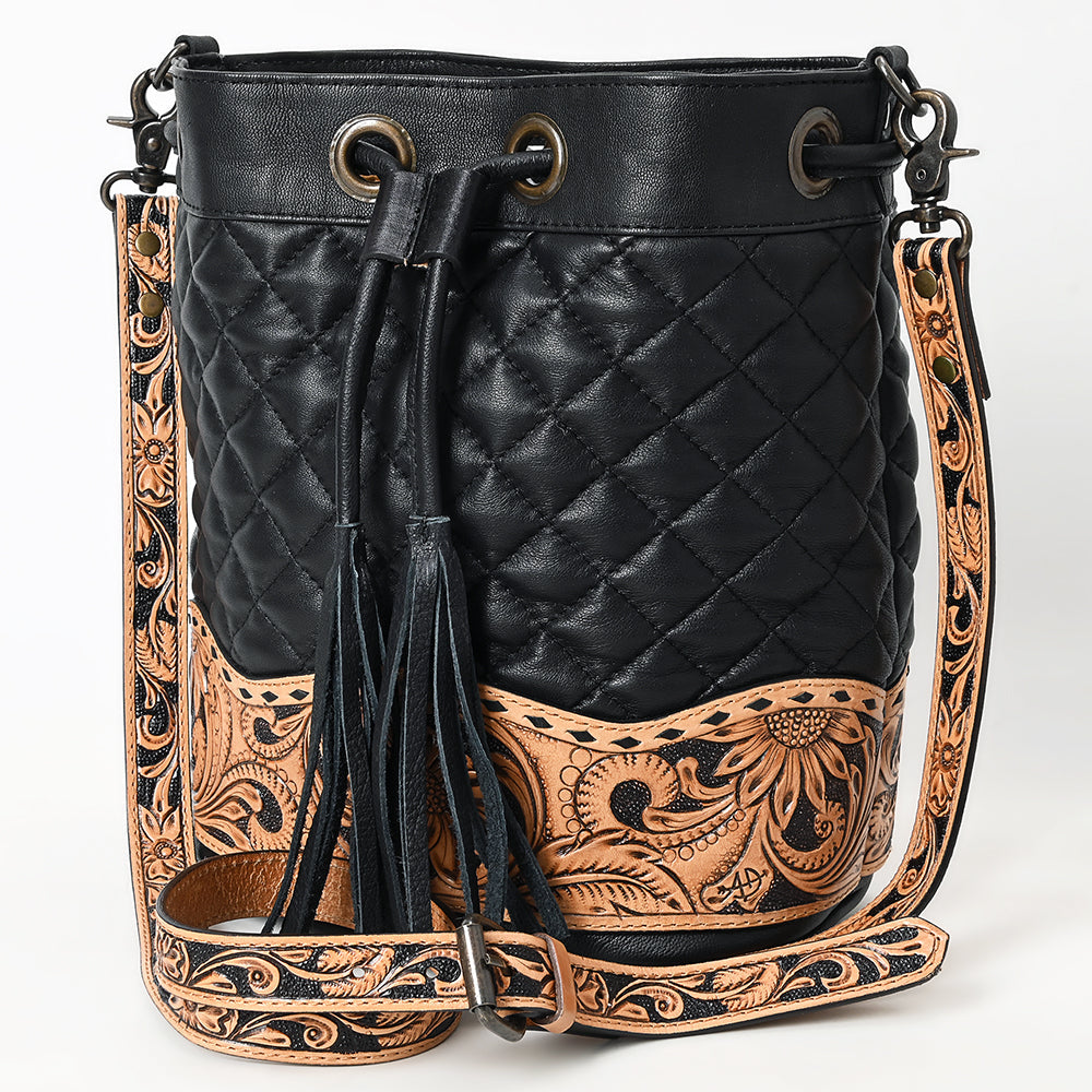 American Darling Hand-Tooled Leather Bucket Bag