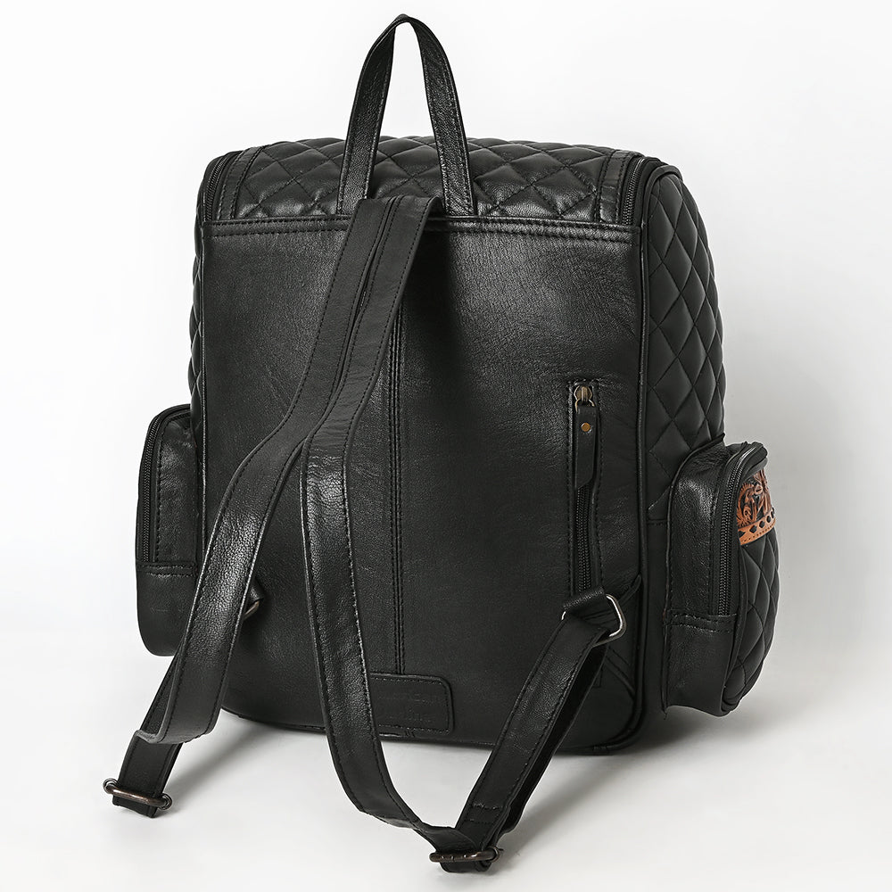 American Darling Genuine Leather Hand-Tooled Floral Quilted Backpack Bag Travel Purse with YKK Zipper