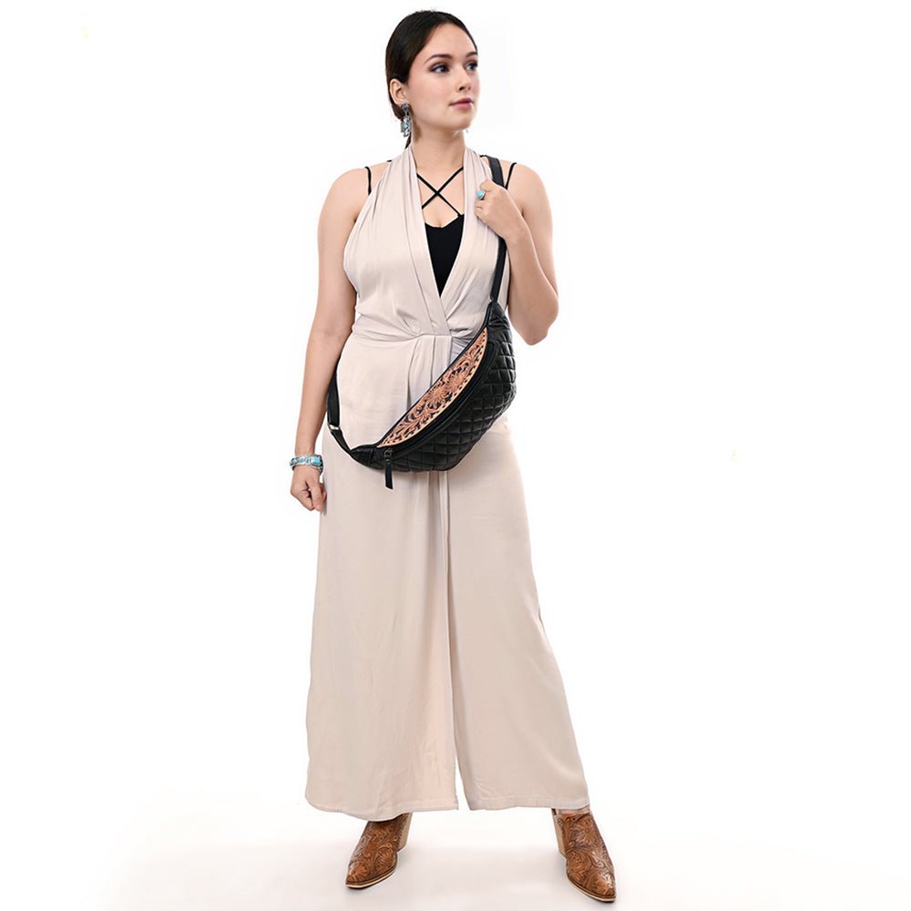 American Darling Hand-Tooled Leather Fanny Pack