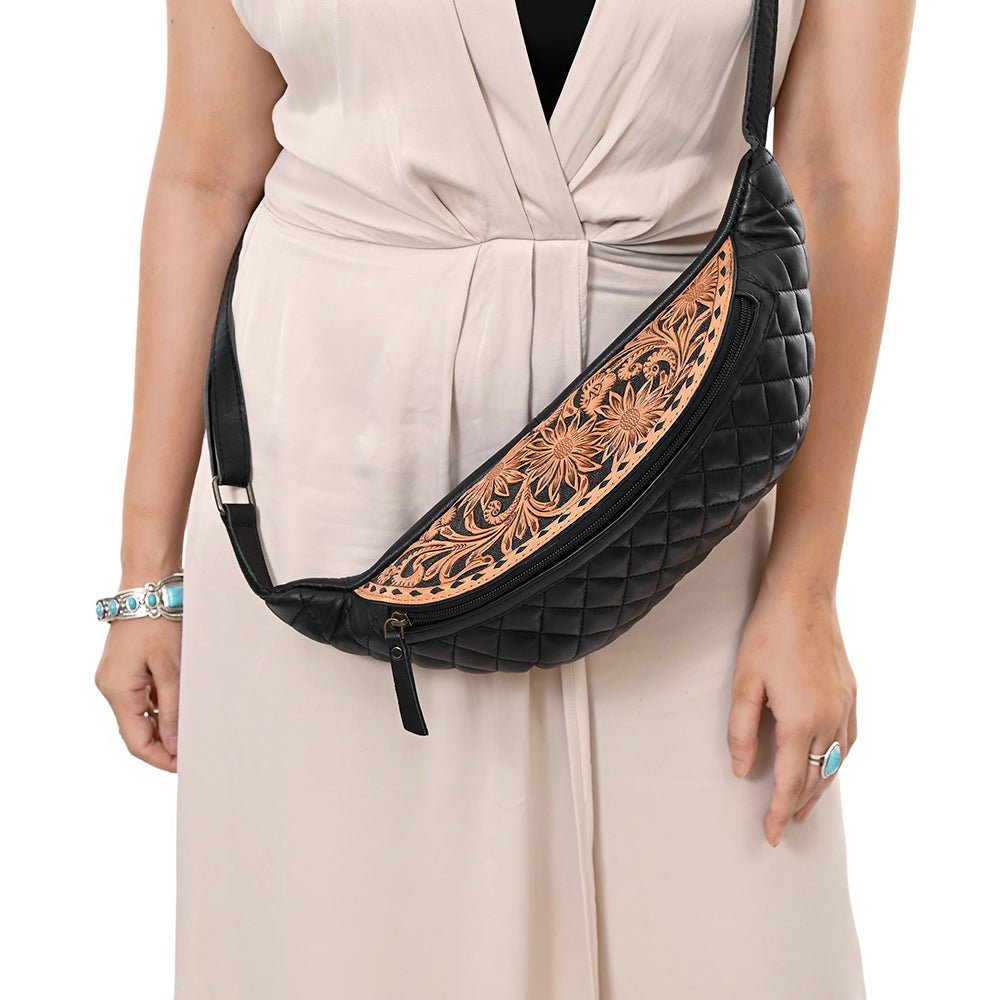 American Darling Hand-Tooled Leather Fanny Pack
