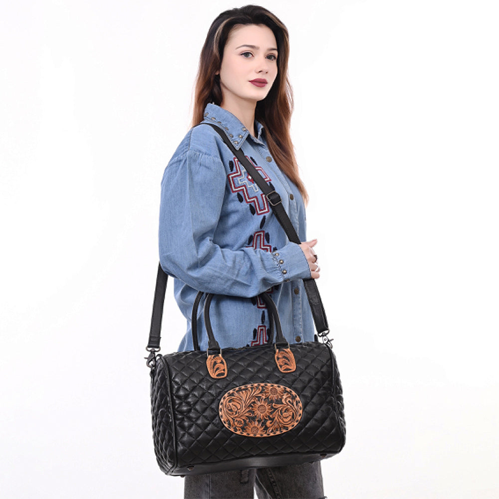 American Darling Hand-Tooled Genuine Leather Briefcase