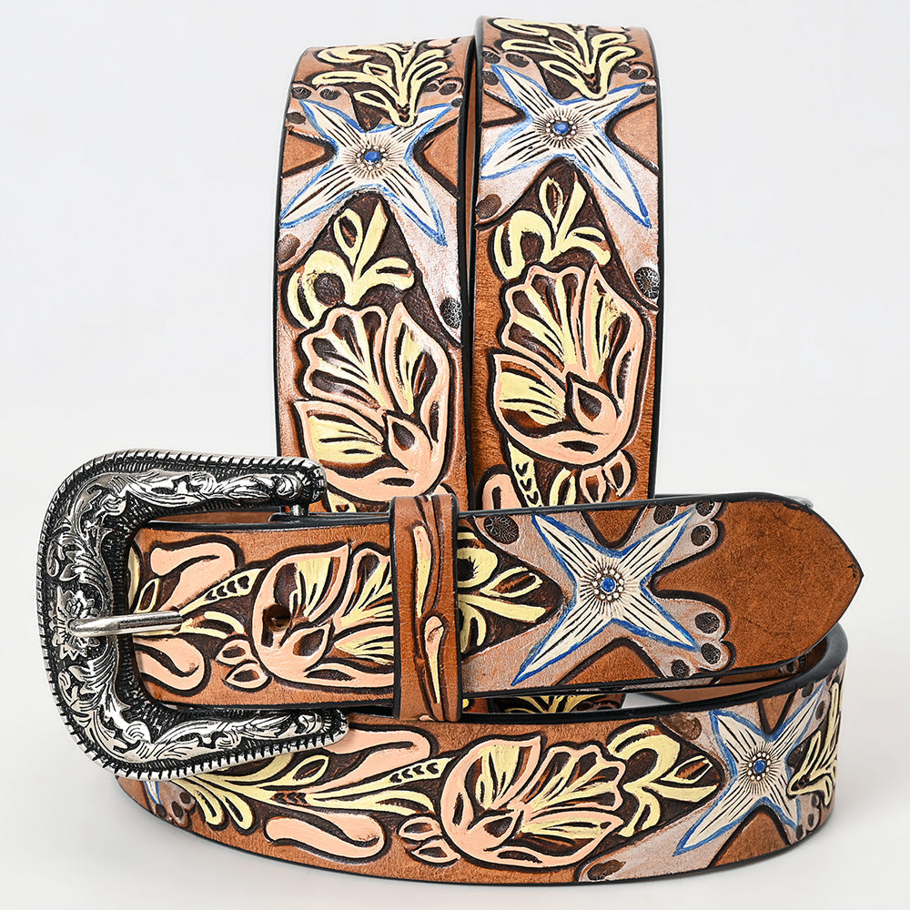 American Darling Beautifully Hand Tooled Genuine American Leather Belt Men and  Women