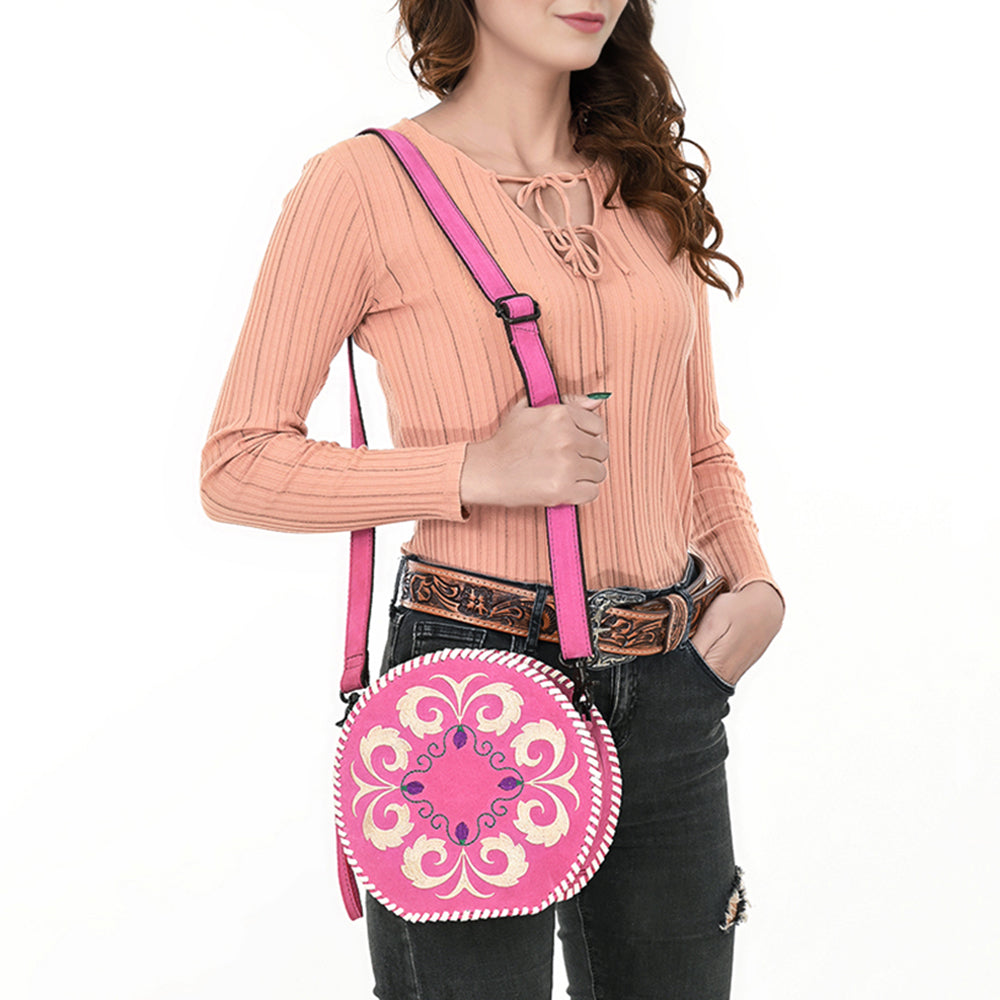 American Darling Canteen Genuine Suede Leather Women Bag Western Handbag Purse