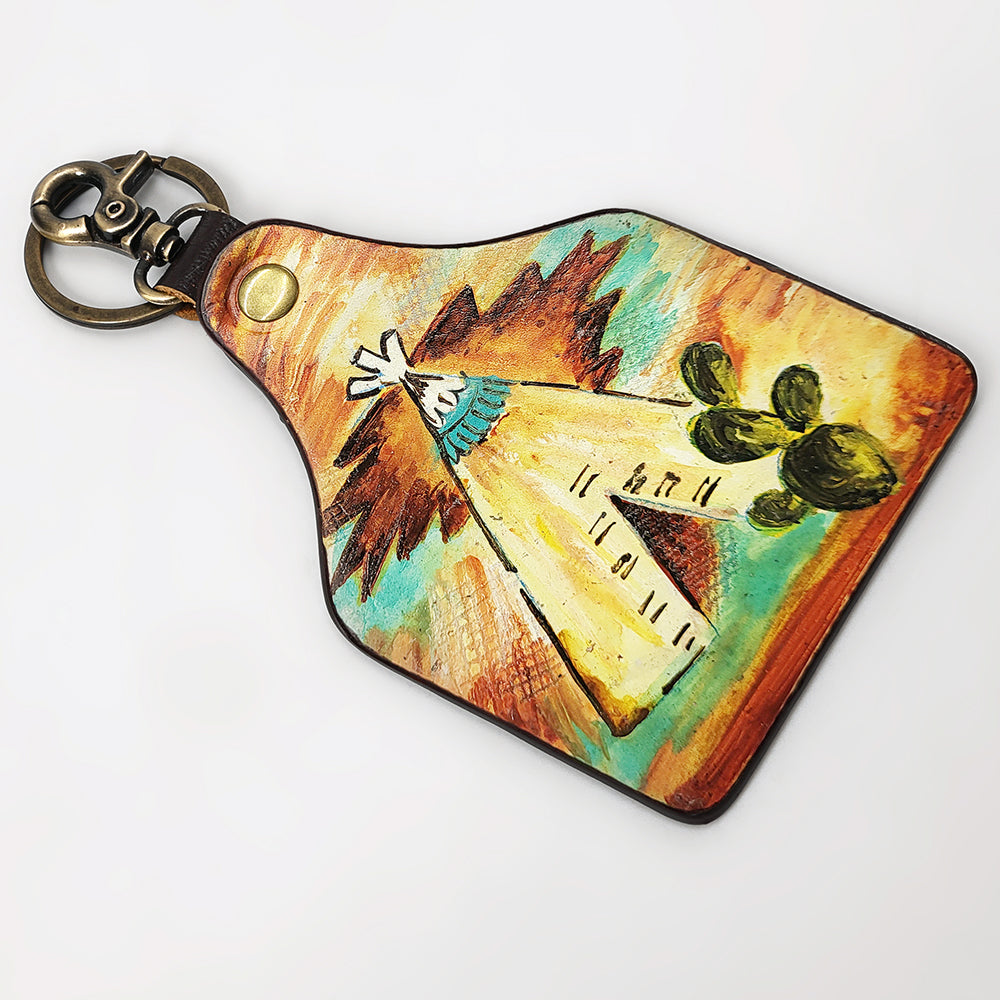 American Darling ADKRM138 Hand Painted Genuine Leather Keyring