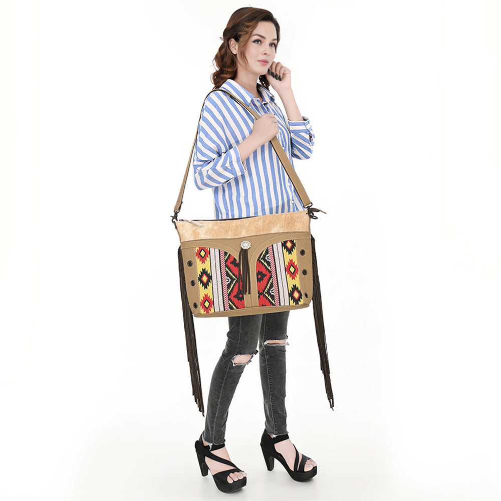 Ohlay Clutch Hair-On Upcycled Canvas Genuine Leather