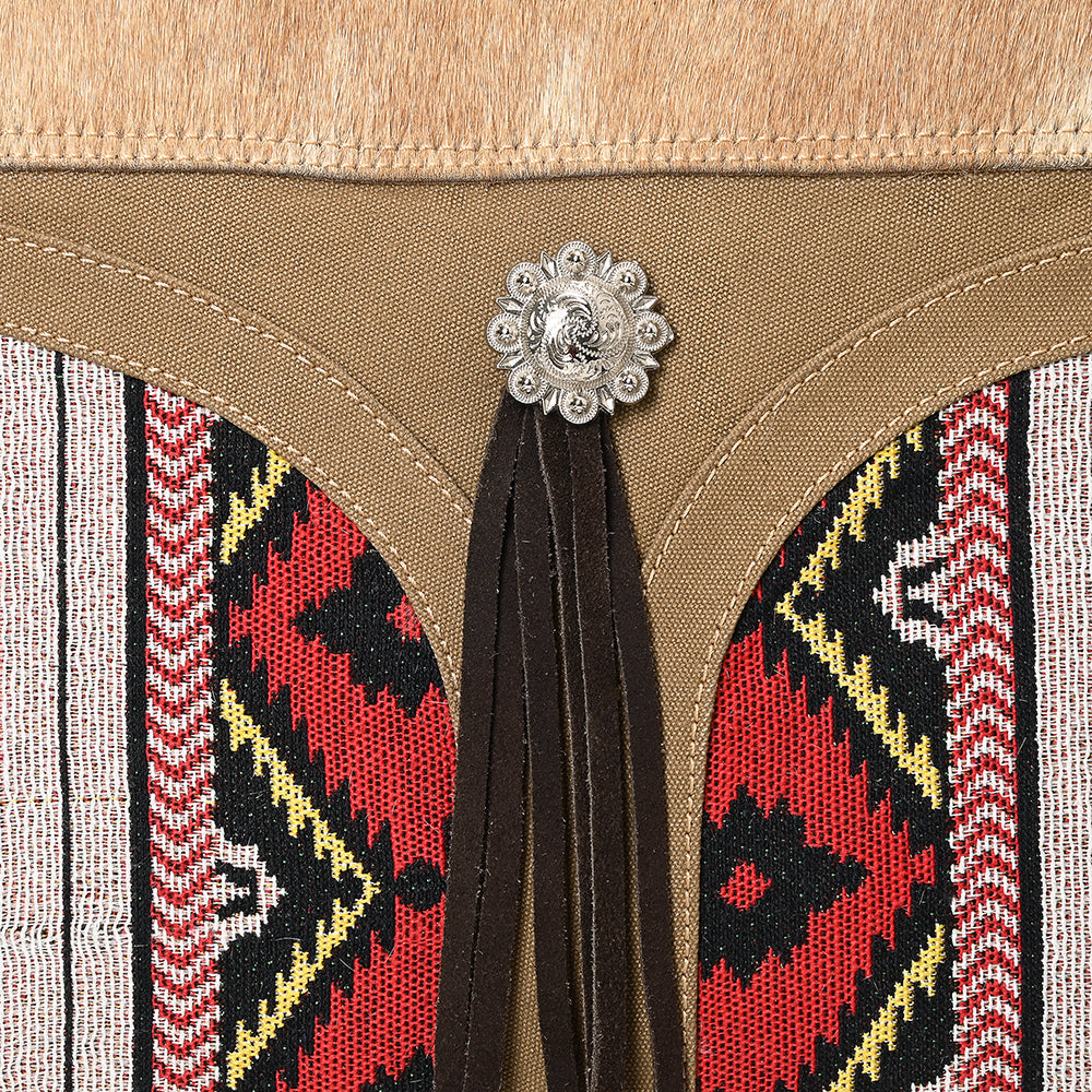 Ohlay Clutch Hair-On Upcycled Canvas Genuine Leather