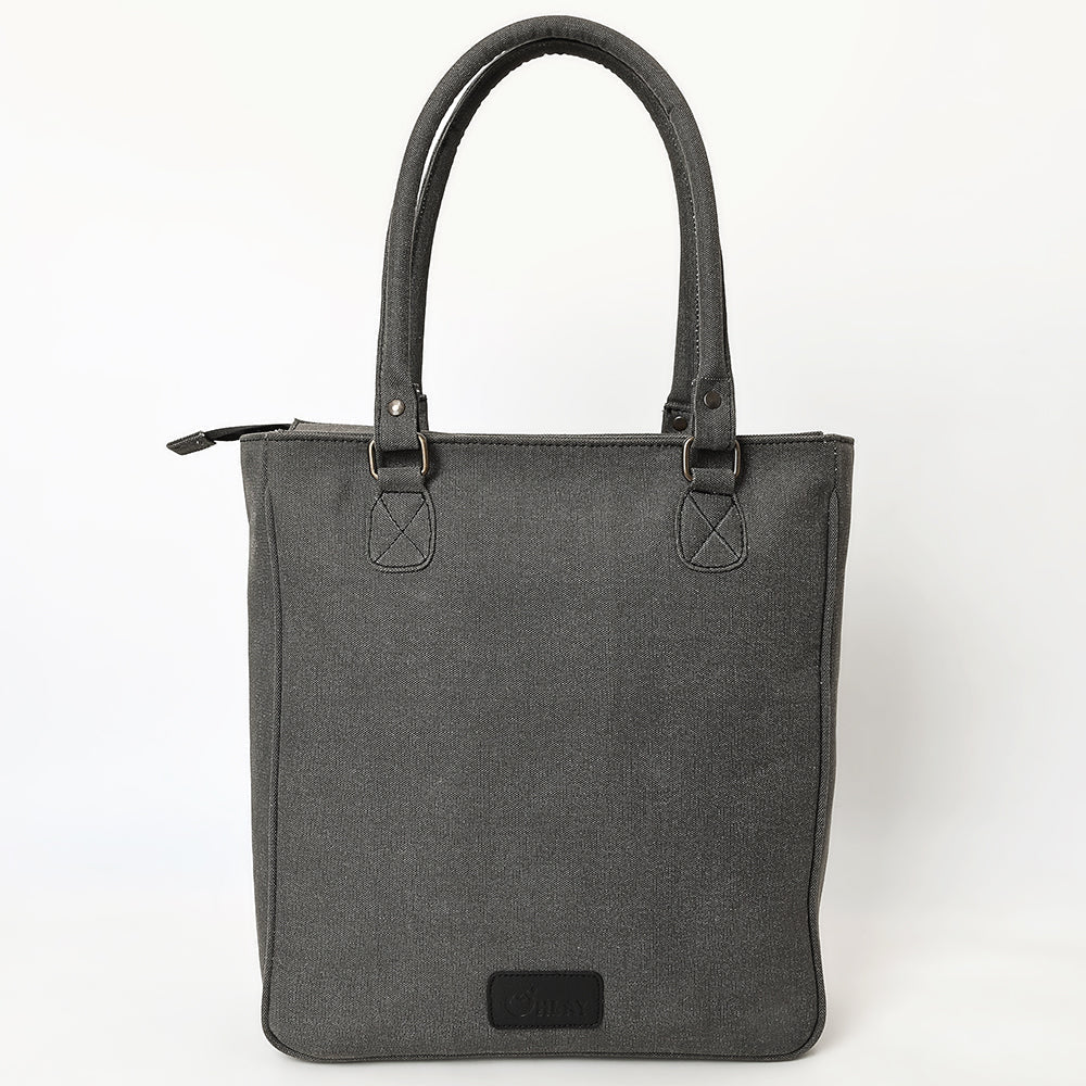 Ohlay Tote Upcycled Canvas Hair-On Genuine Leather