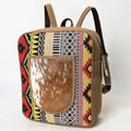 OHLAY Upcycled Canvas Hair-On Leather Backpack
