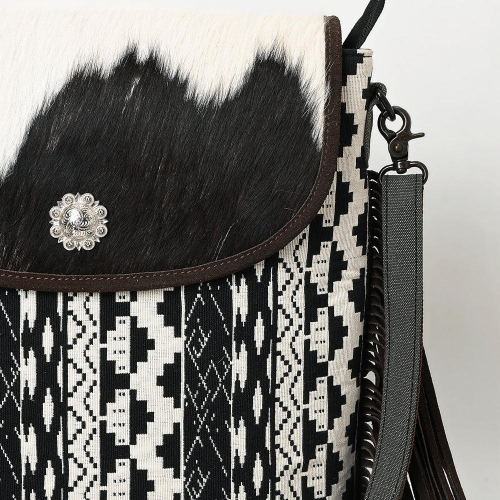 Ohlay Tote Hair-On Upcycled Canvas Genuine Leather