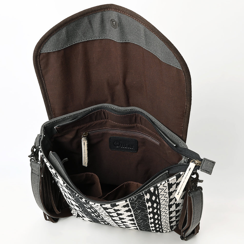 Ohlay Tote Hair-On Upcycled Canvas Genuine Leather