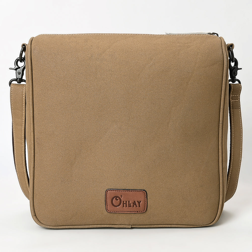Ohlay Crossbody Hair-On Upcycled Canvas Genuine Leather