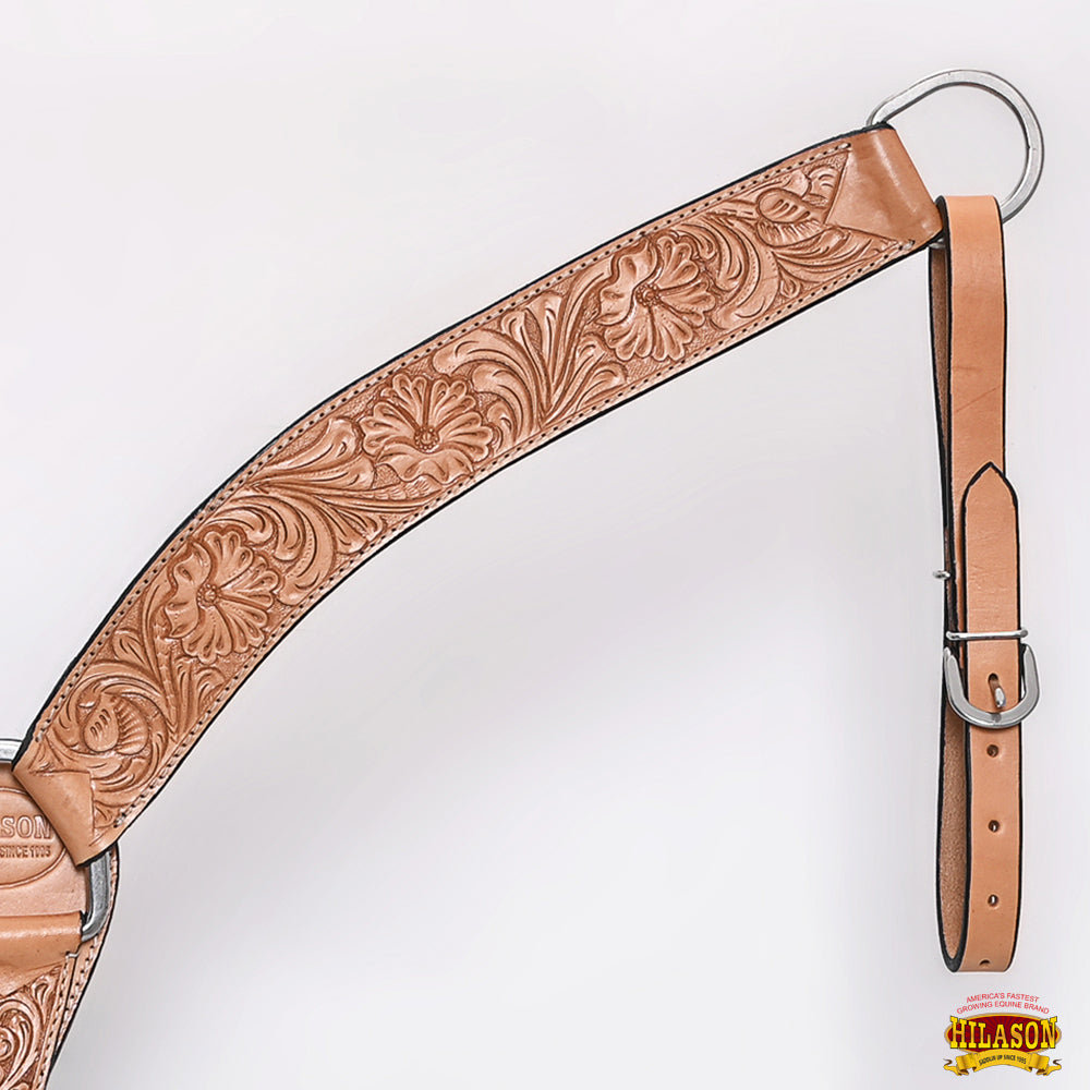 HILASON Western Horse Headstall Breast Collar Set Tack Genuine American Leather Floral Tan