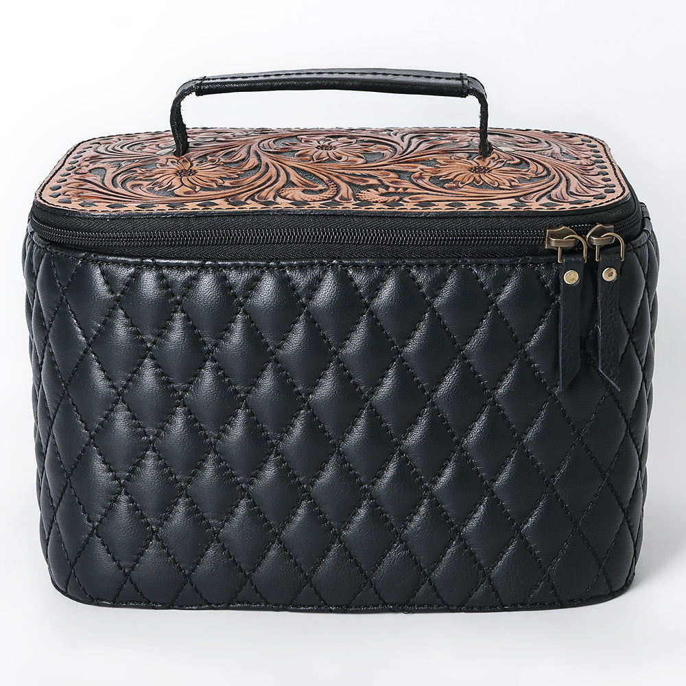 American Darling Jewelry Case Hand Tooled Hair-On Genuine Leather