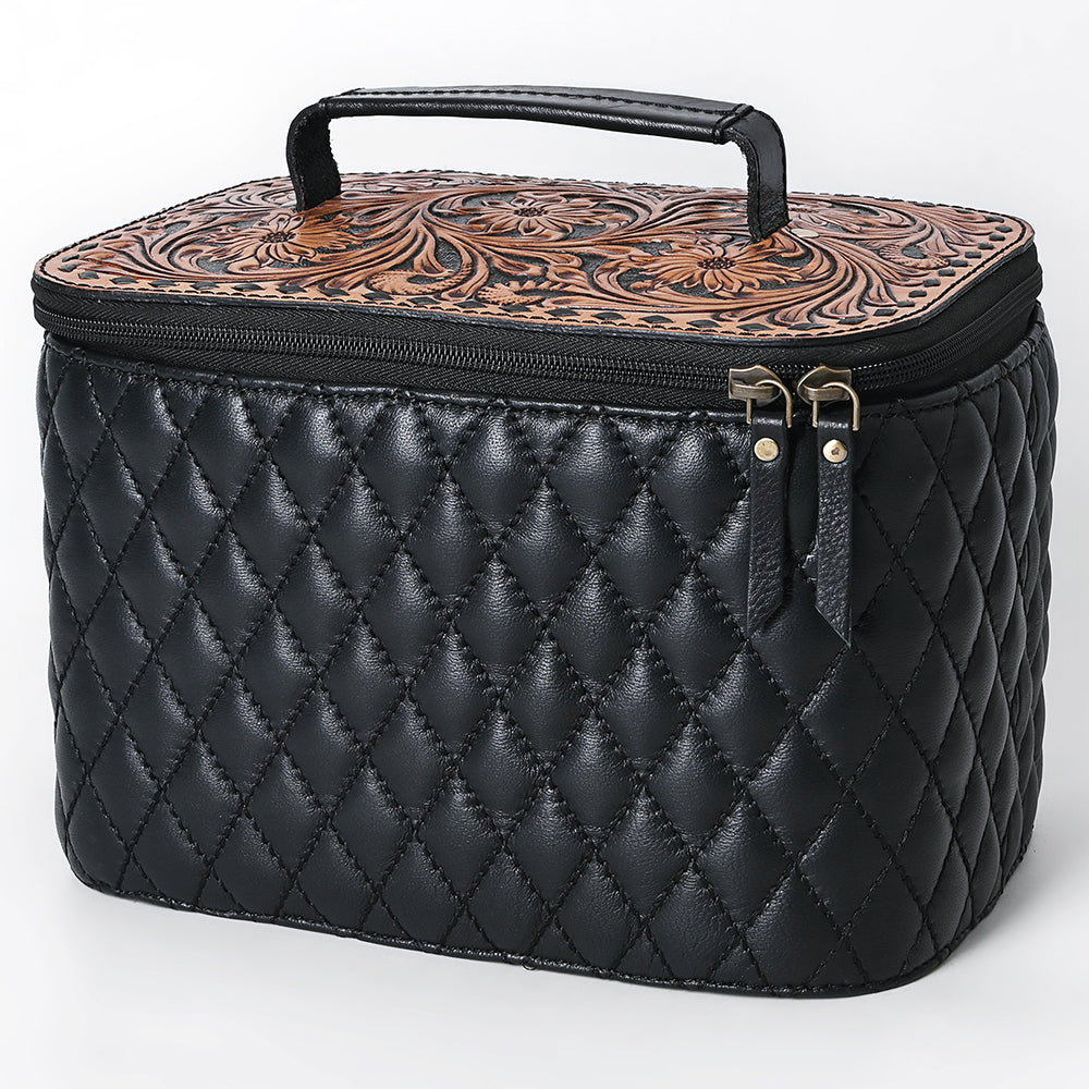 American Darling Jewelry Case Hand Tooled Hair-On Genuine Leather