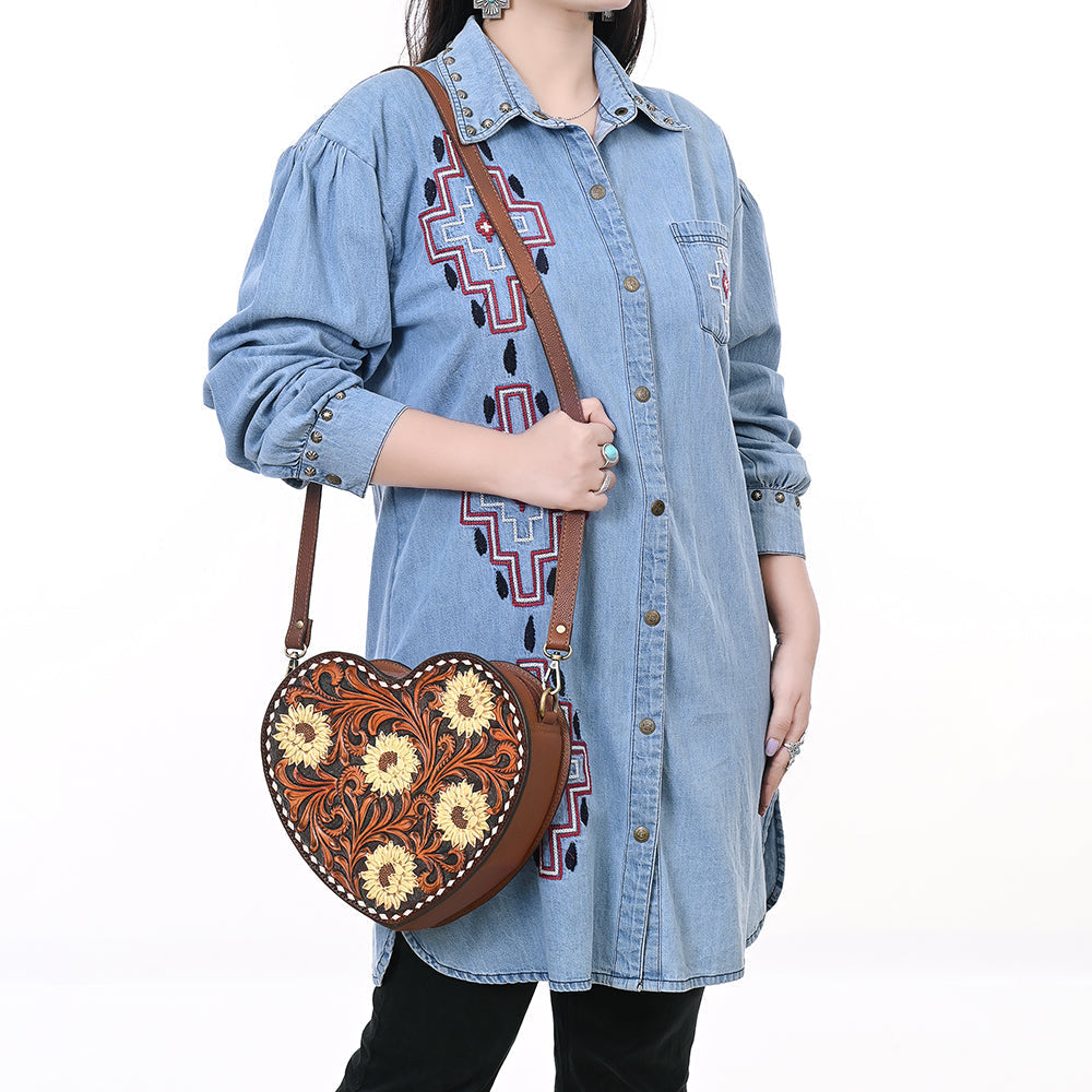 American Darling Canteen Hand Tooled Genuine Leather