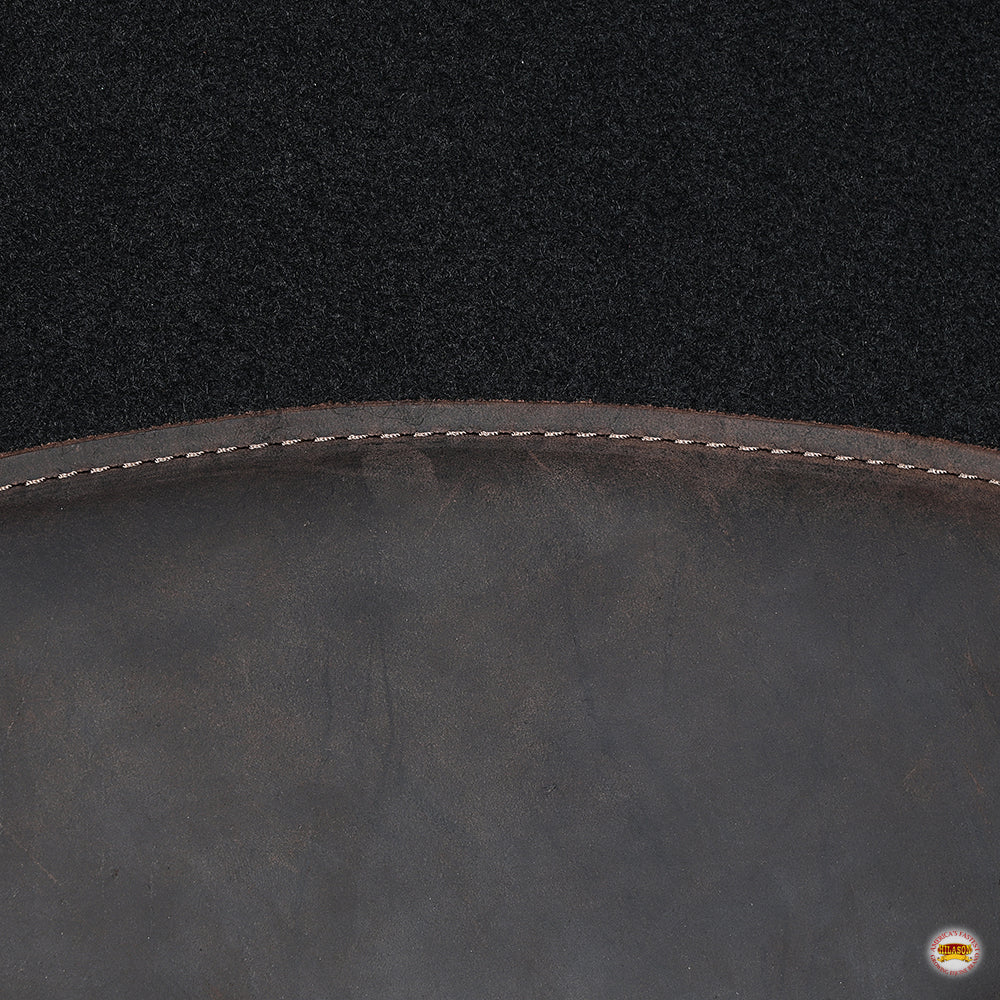 HILASON Western Wool Felt Round Contoured Horse Saddle Pad W/ Distressed Wear Leather | for Horses
