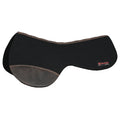HILASON Western Horse Wool Felt Round Contoured Western Saddle Pad W/ Genuine Leather Black