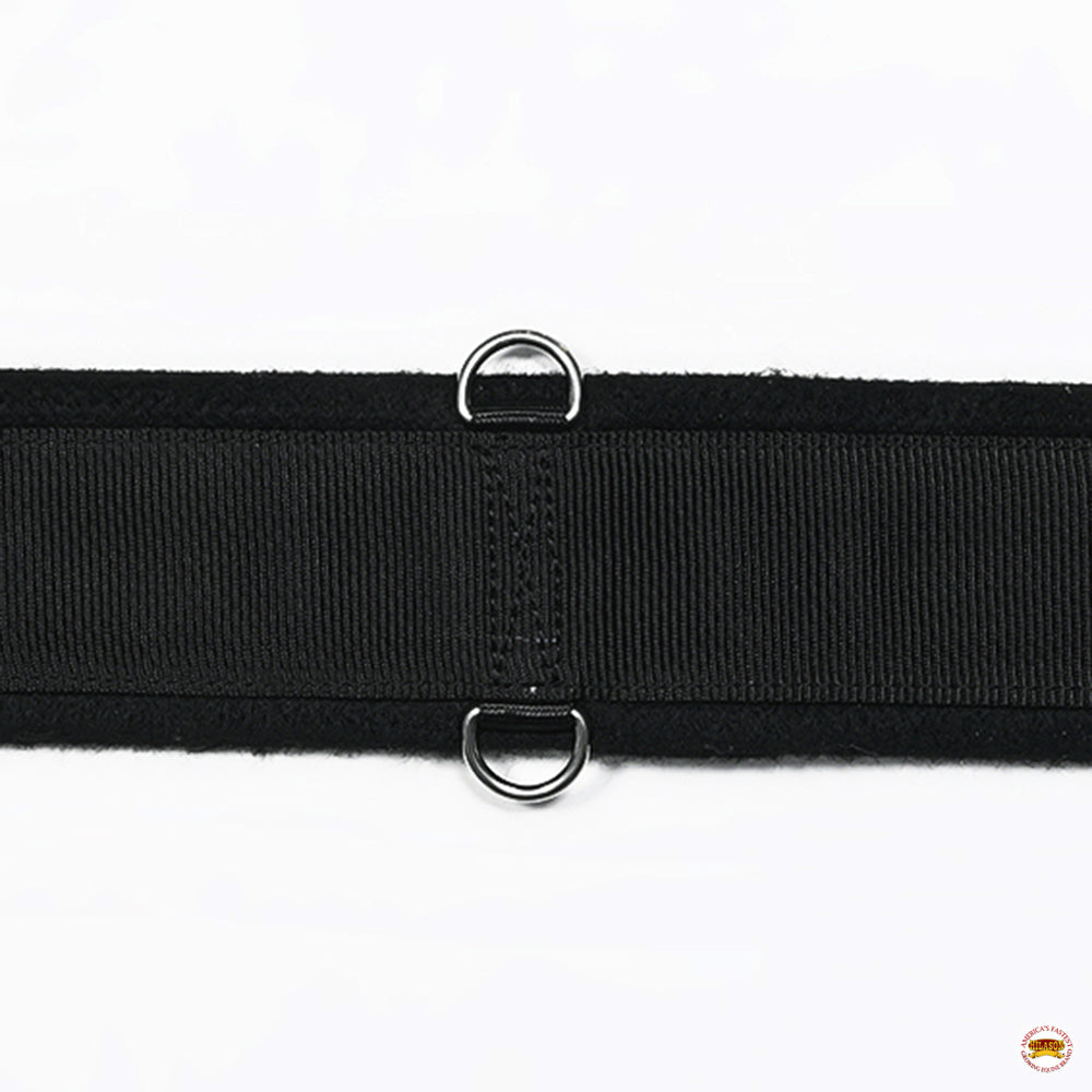 HILASON Western Horse Felt Lined Straight Saddle Cinch Girth with Stainless Steel Buckle Black