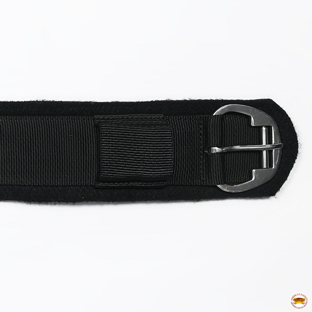 HILASON Western Horse Felt Lined Straight Saddle Cinch Girth with Stainless Steel Buckle Black