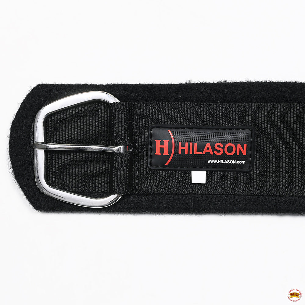 HILASON Western Horse Felt Lined Straight Saddle Cinch Girth with Stainless Steel Buckle Black