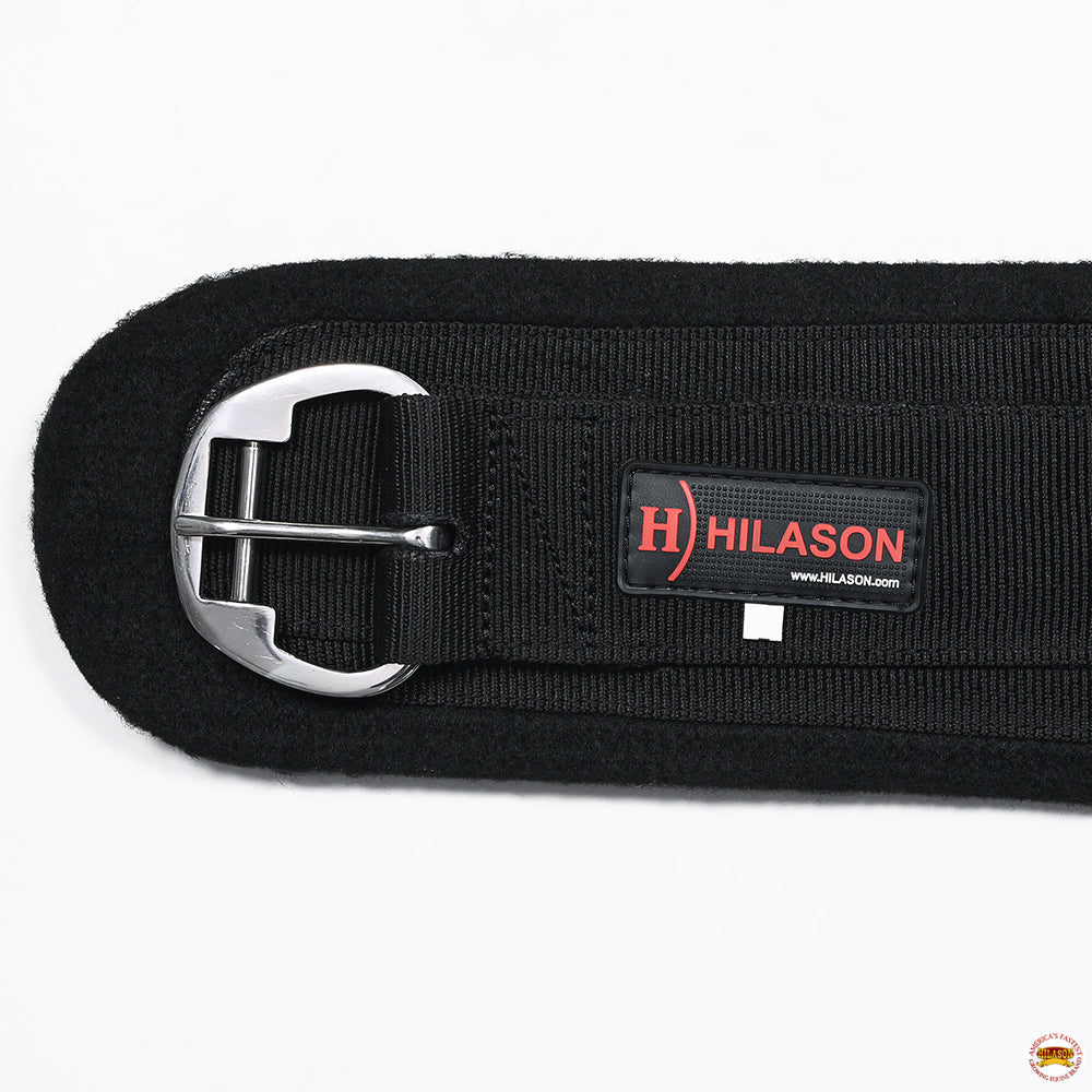 HILASON Western Horse Felt Lined Roper Saddle Cinch Girth Stainless Steel Buckle Black