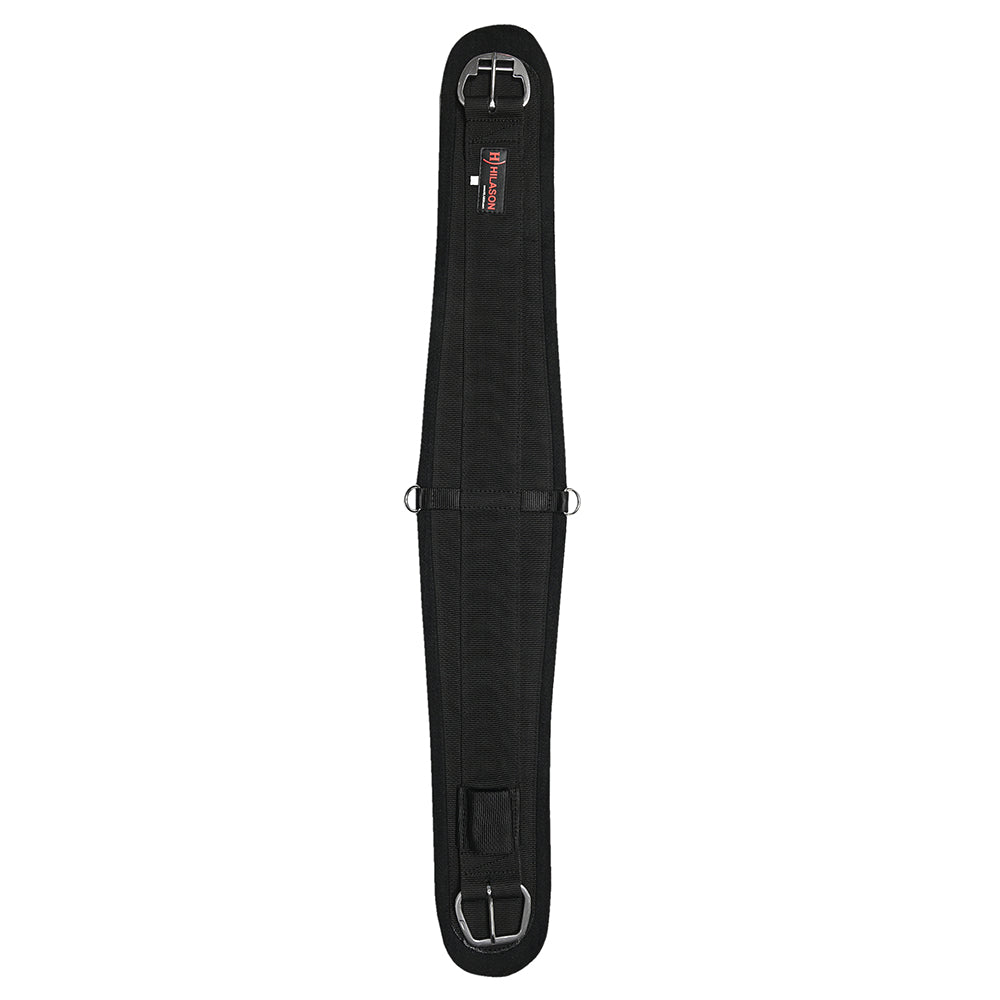 HILASON Western Horse Felt Lined Roper Saddle Cinch Girth Stainless Steel Buckle Black