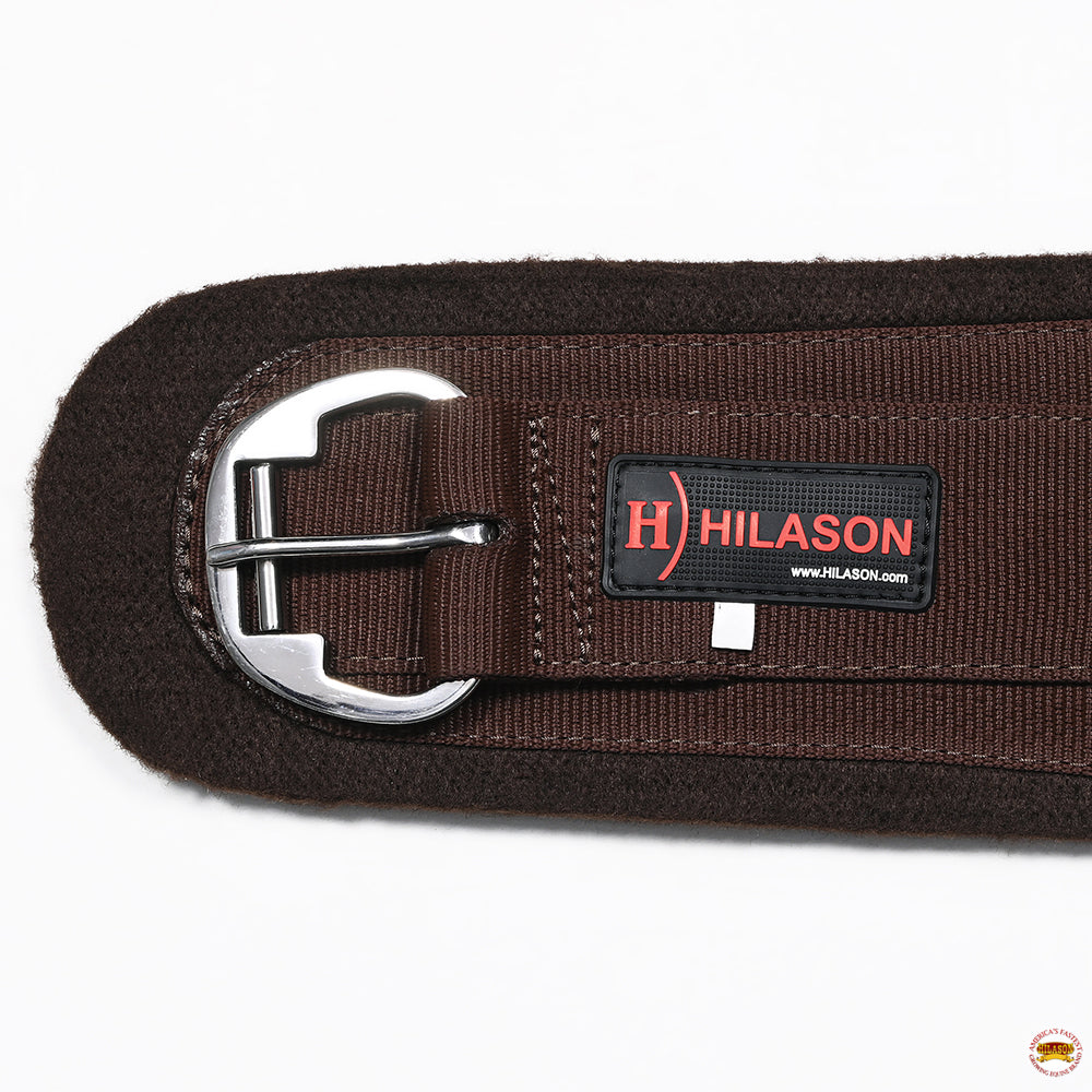 HILASON Western Horse Felt Lined Roper Saddle Cinch Girth Stainless Steel Buckle Black