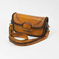 American Darling Handcrafted Western Leather Crossbody Bag for Women – Braided Trim Shoulder Purse