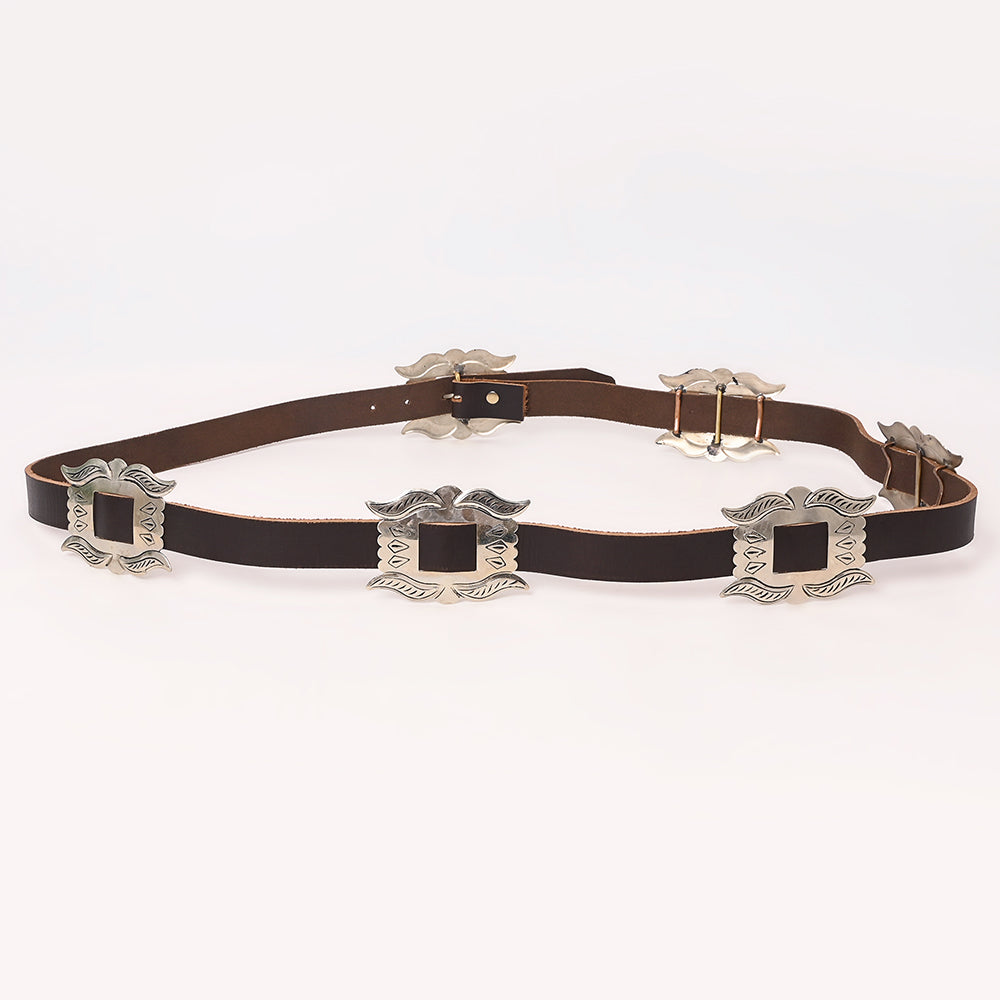 American Darling Wallet Hand Tooled Genuine Suede Leather Women Belt Dark Brown with Concho 51 Inches | Bag
