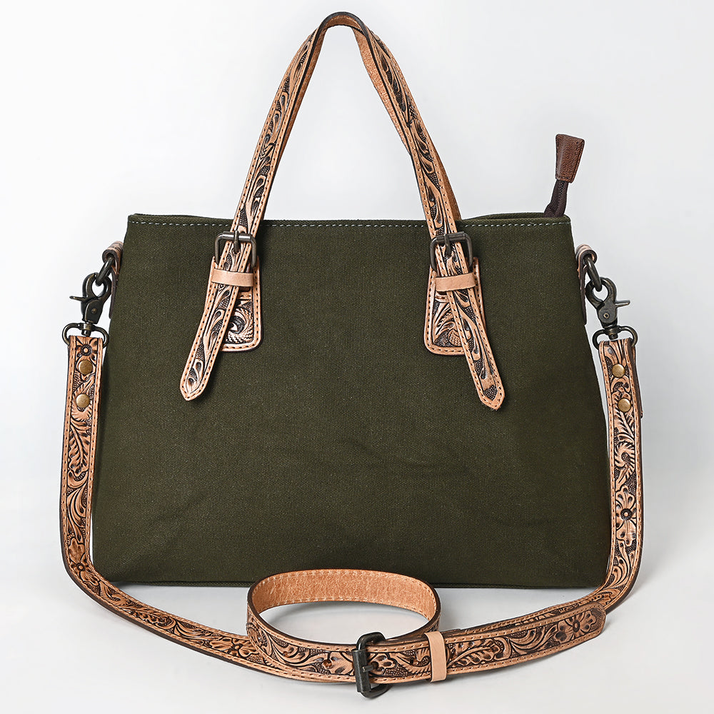 American Darling Tote Hand Tooled Saddle Blanket Genuine Leather