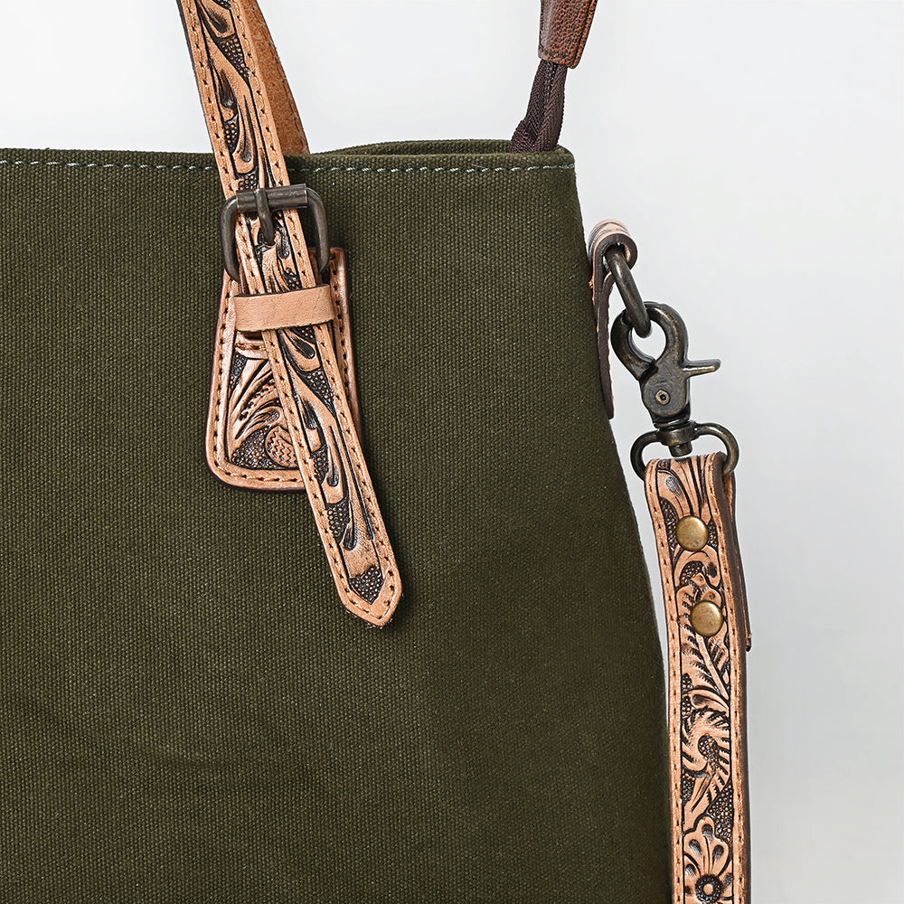 American Darling Tote Hand Tooled Saddle Blanket Genuine Leather