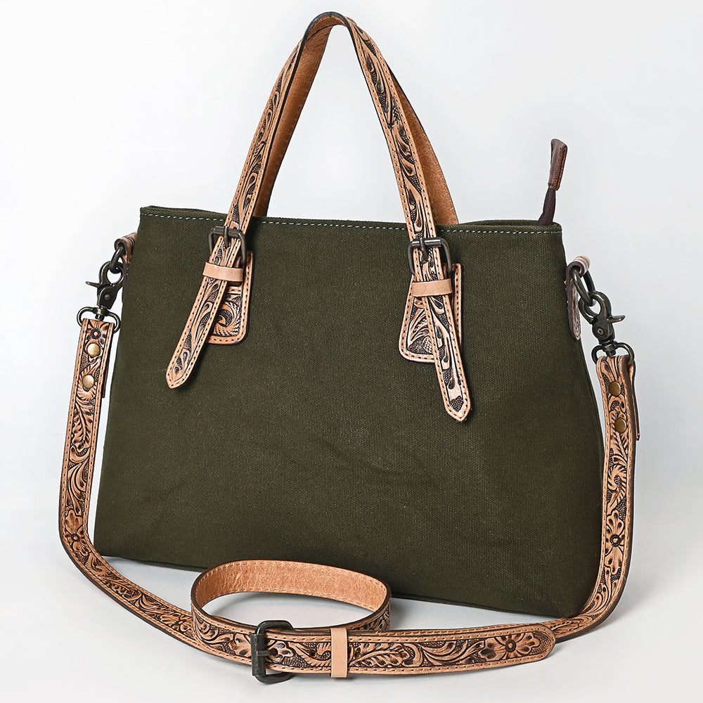 American Darling Tote Hand Tooled Saddle Blanket Genuine Leather