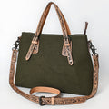 American Darling Tote Hand Tooled Saddle Blanket Genuine Leather