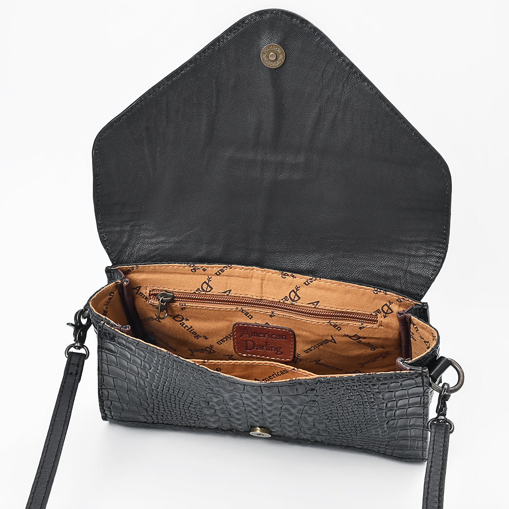 American Darling Women's Envelope Bag Western Crocodile Genuine Leather Handbag and Ladies Purse