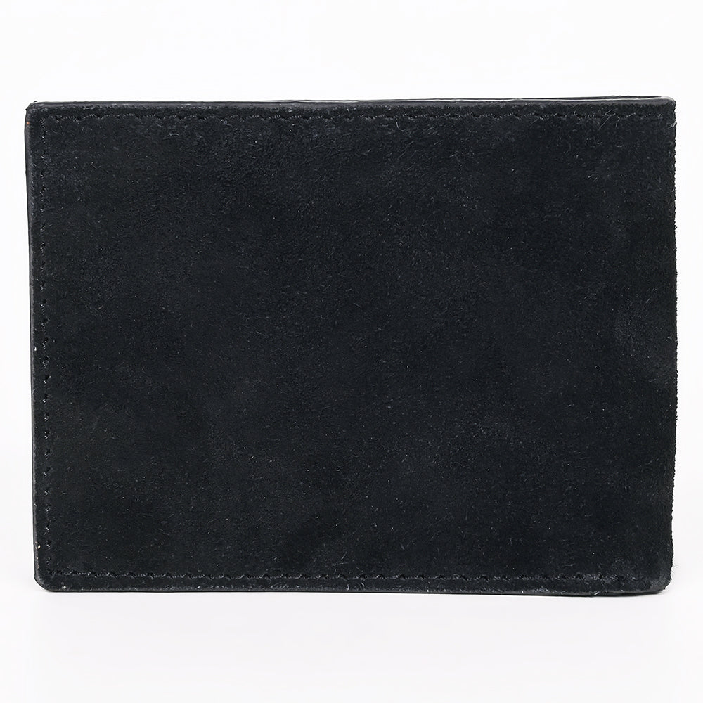 American Darling Suede Bifold Wallet with White Stitch Design