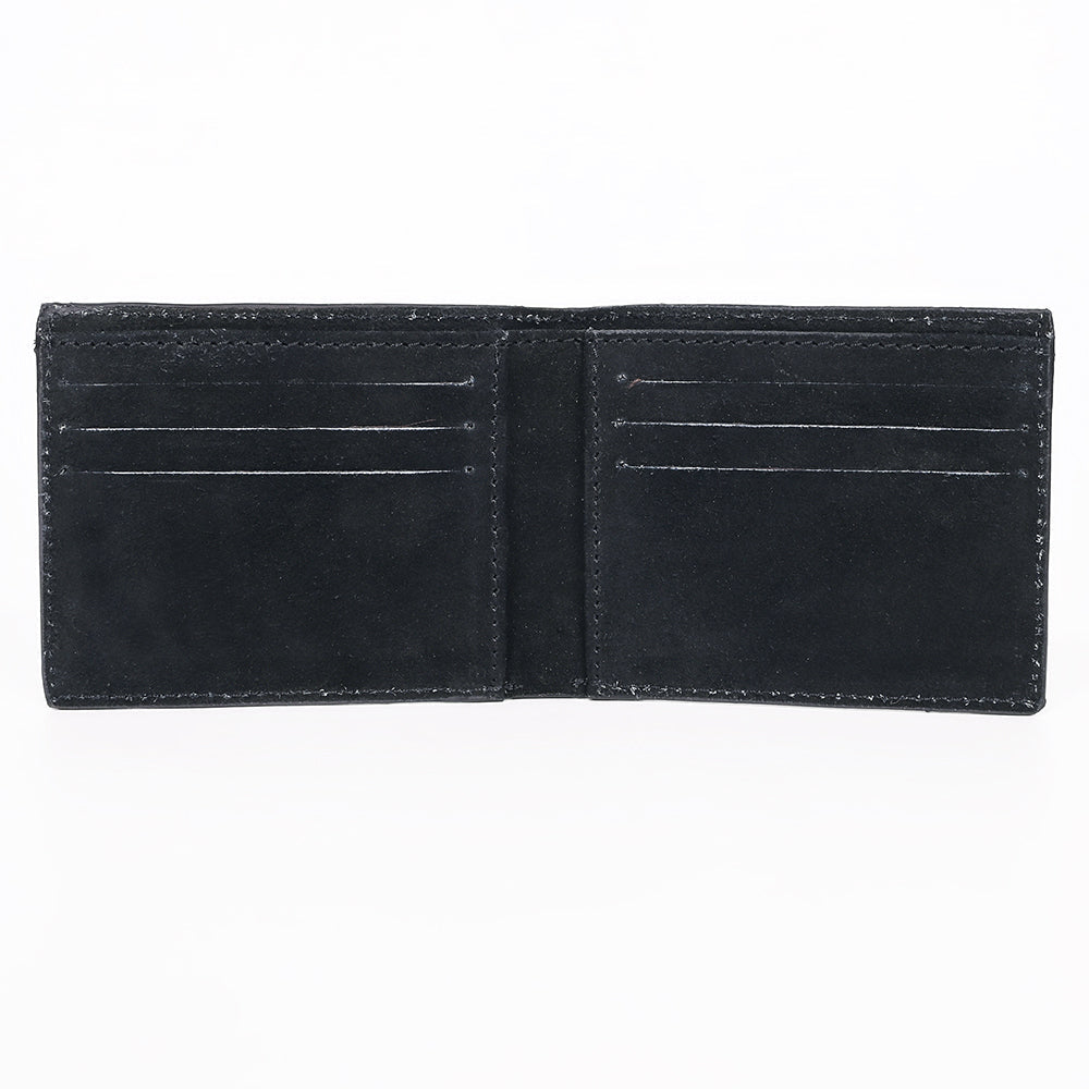 American Darling Suede Bifold Wallet with White Stitch Design