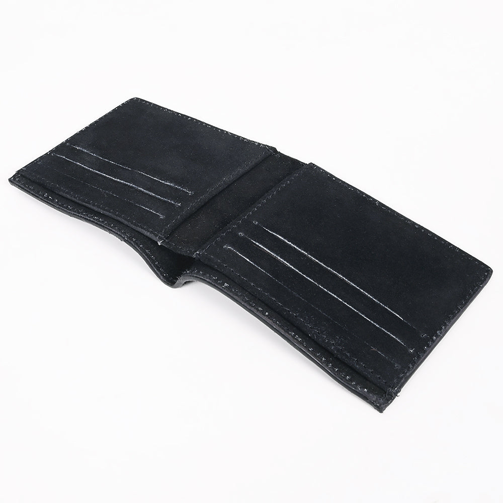 American Darling Suede Bifold Wallet with White Stitch Design