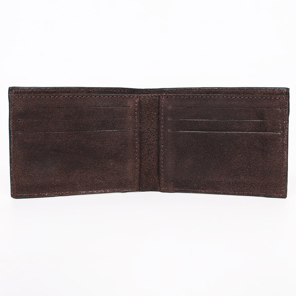 American Darling Suede Bifold Wallet with White Stitch Design