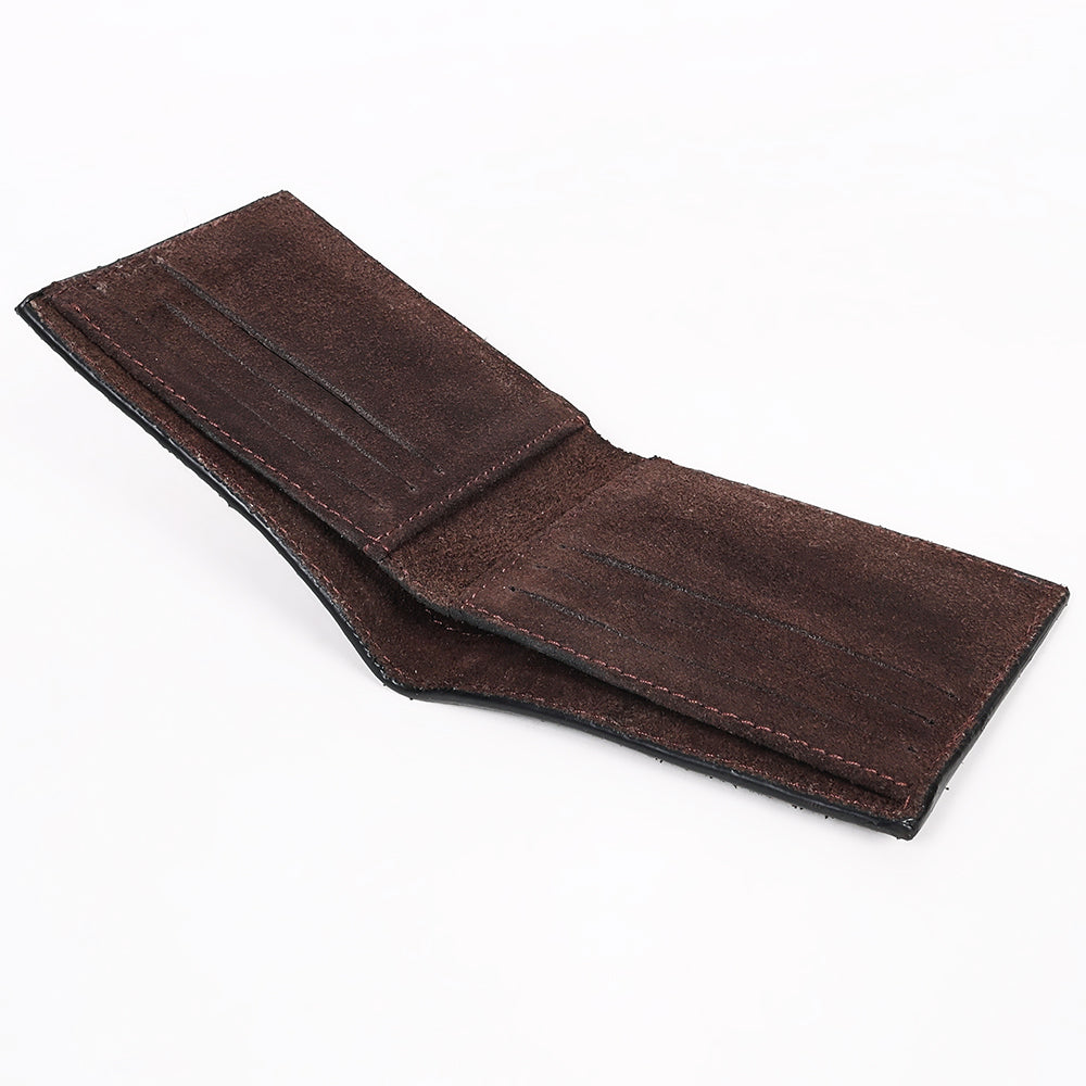 American Darling Suede Bifold Wallet with White Stitch Design