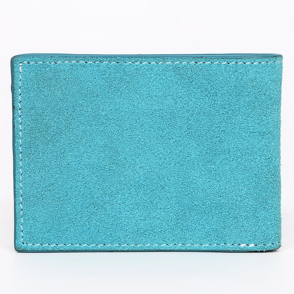 American Darling Suede Bifold Wallet with White Stitch Design
