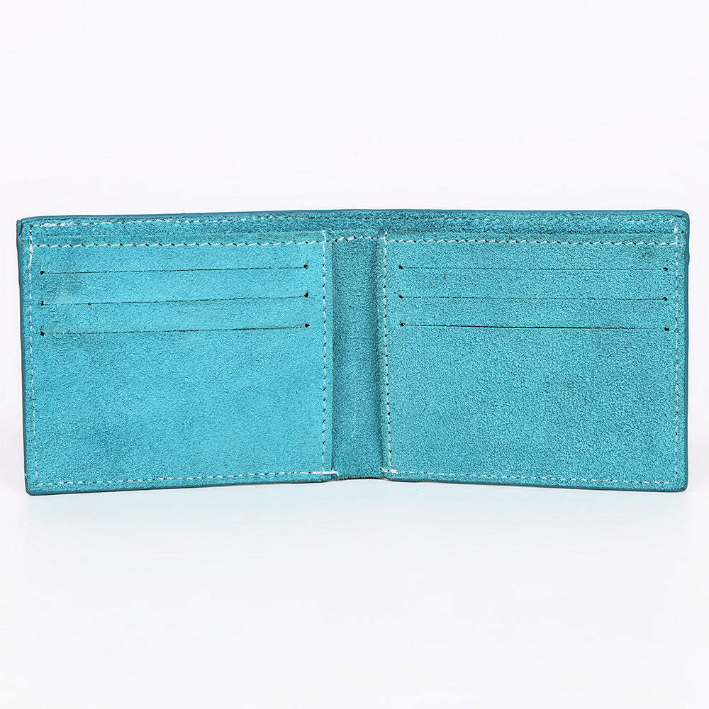 American Darling Suede Bifold Wallet with White Stitch Design