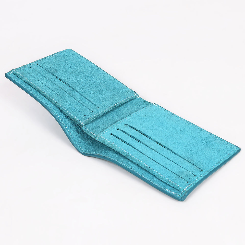 American Darling Suede Bifold Wallet with White Stitch Design