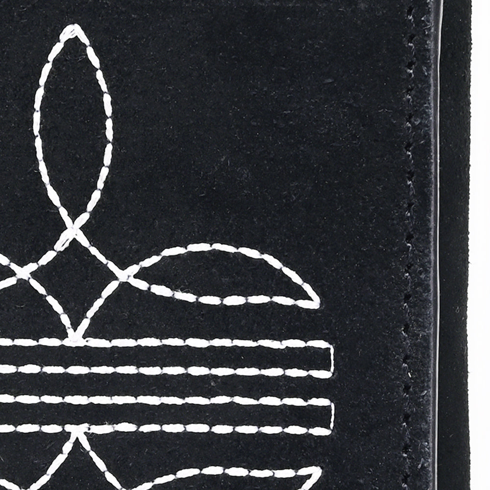 American Darling Suede Card Wallet with White Stitch Design